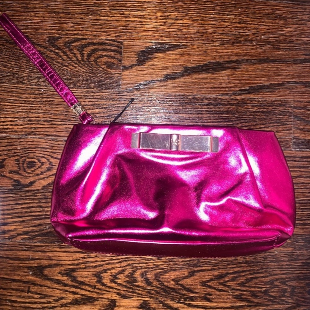 New Hot pink and gold Victoria’s Secret clutch, wristlet, makeup bag